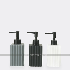 Embossed Lines Soap Dispenser Shower Curtain,Waterproof Curtain