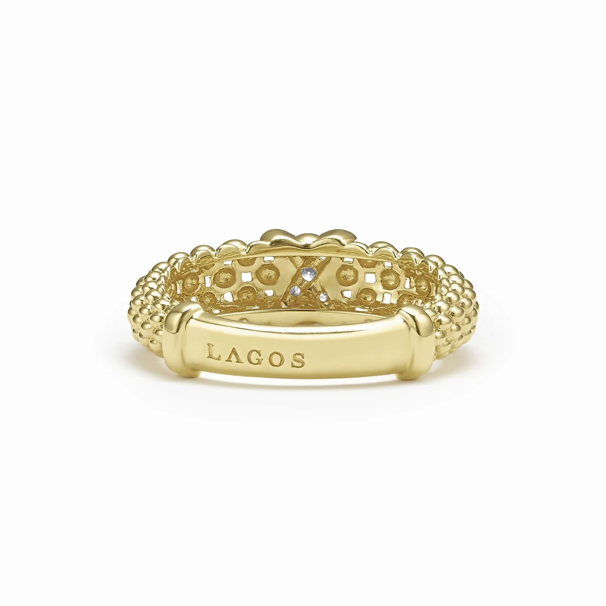 Embrace 18K Gold X Caviar Diamond Ring