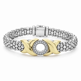 Embrace 18K Gold XO Diamond Bracelet | 9mm