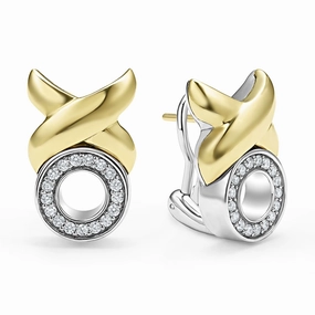 Embrace 18K Gold XO Diamond Earrings