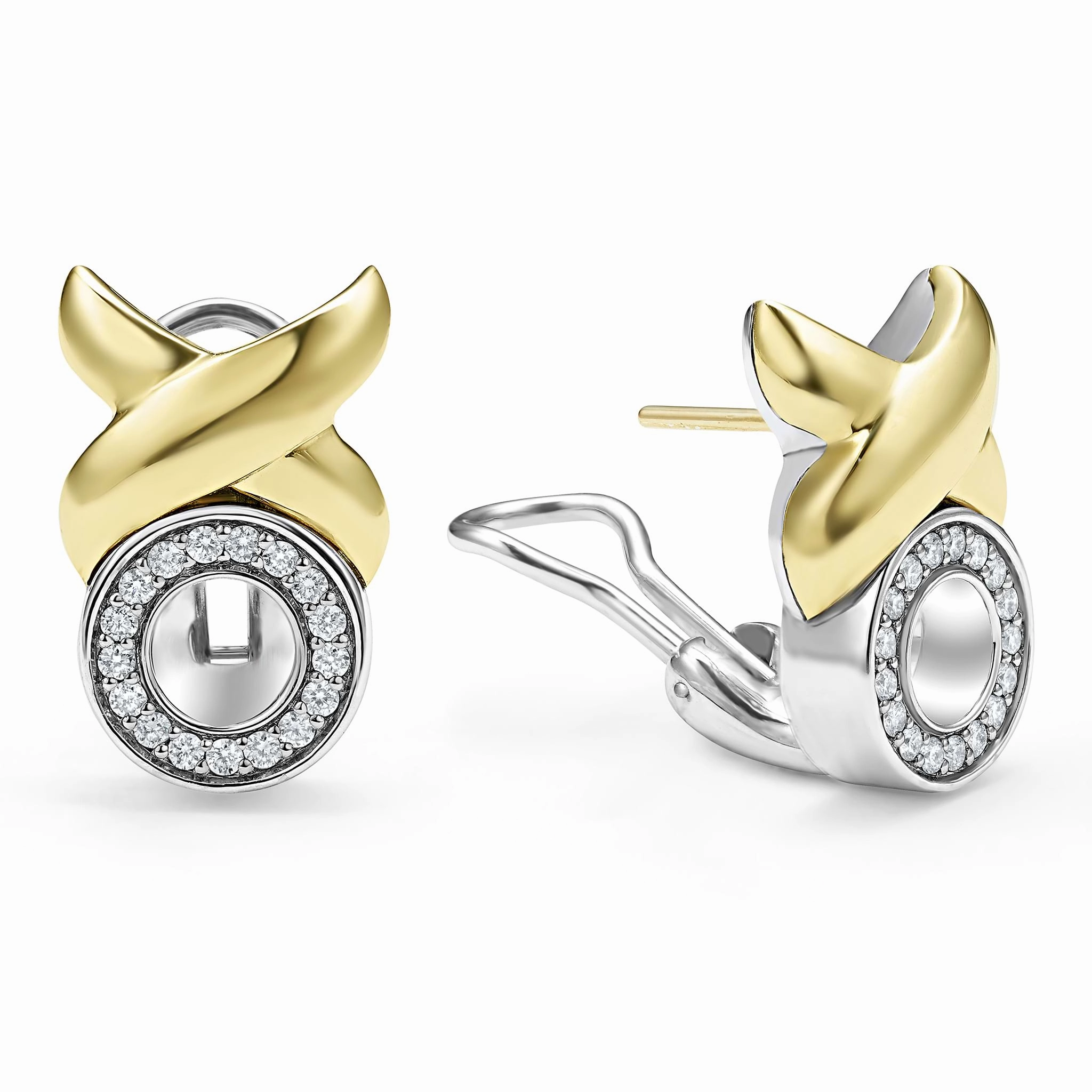 Embrace 18K Gold XO Diamond Earrings