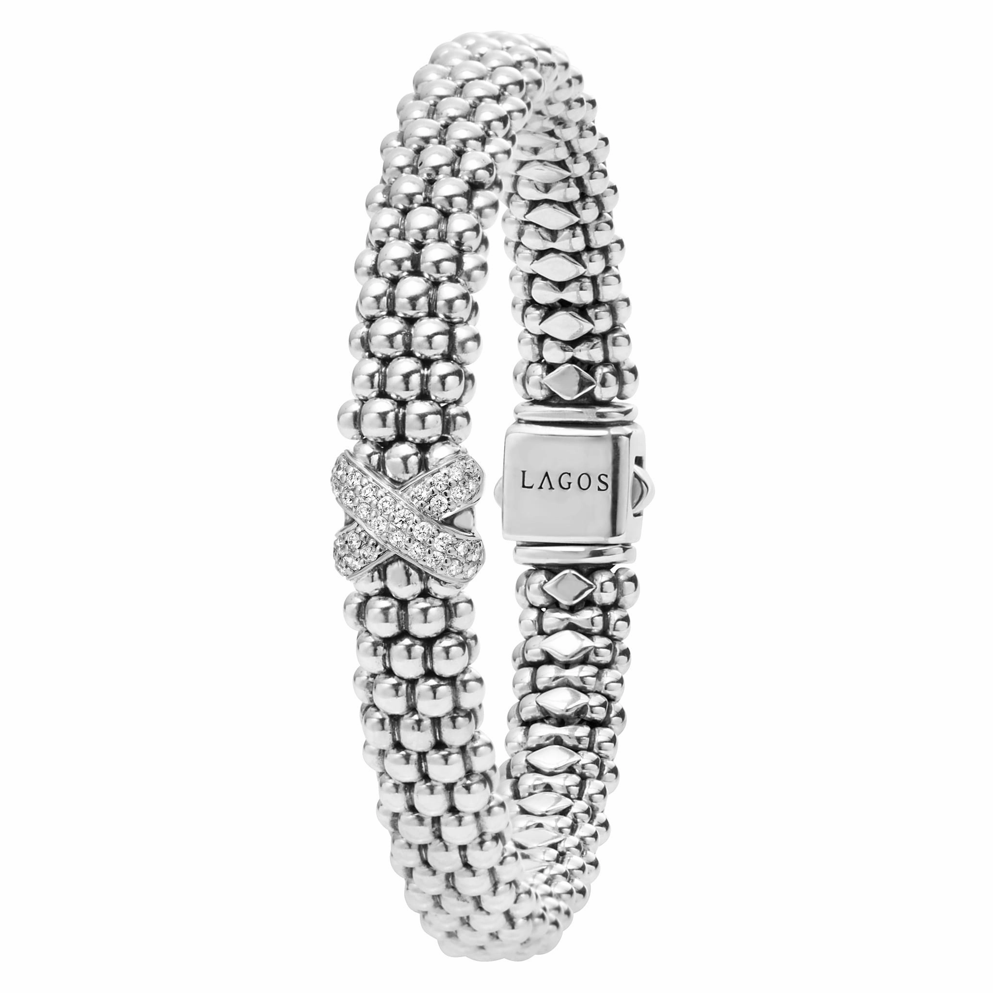 Embrace Silver X Caviar Diamond Bracelet | 9mm