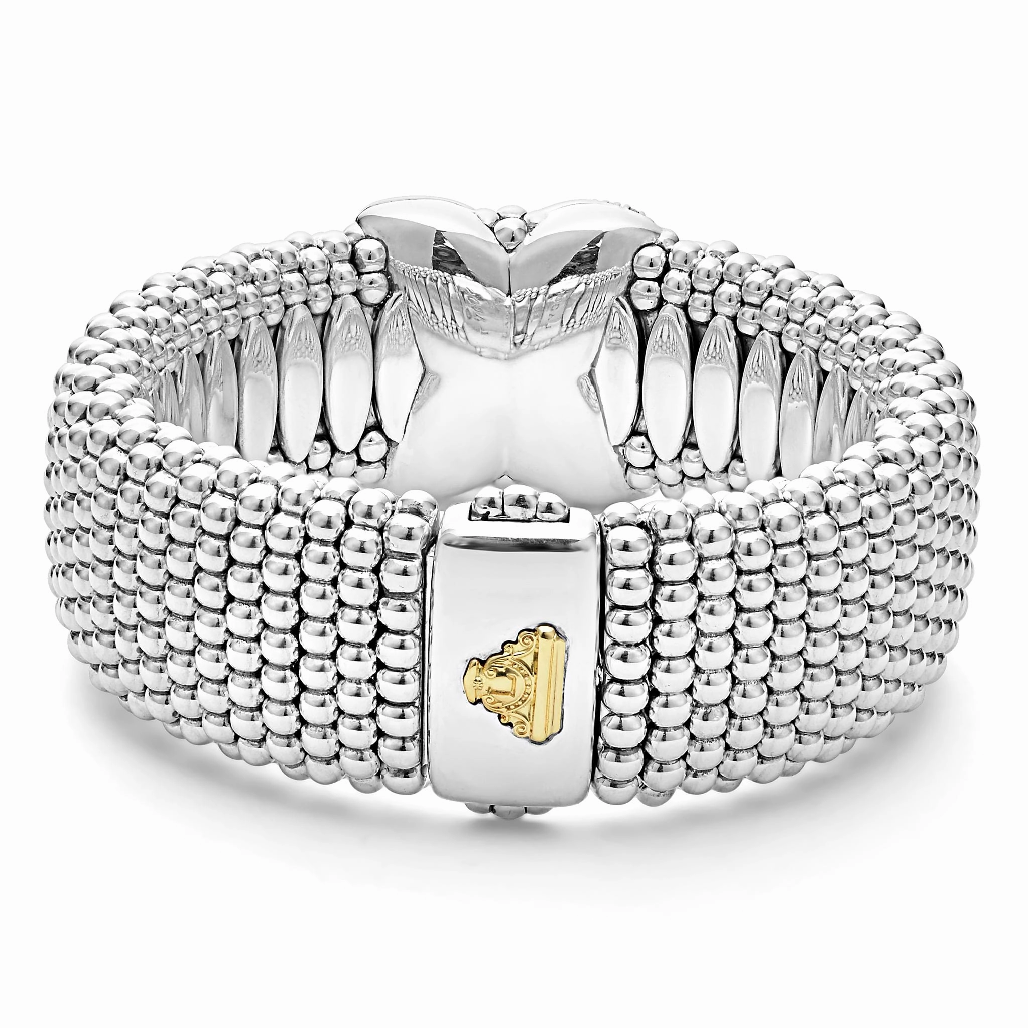 Embrace Two-Tone X Diamond Caviar Bracelet | 23mm