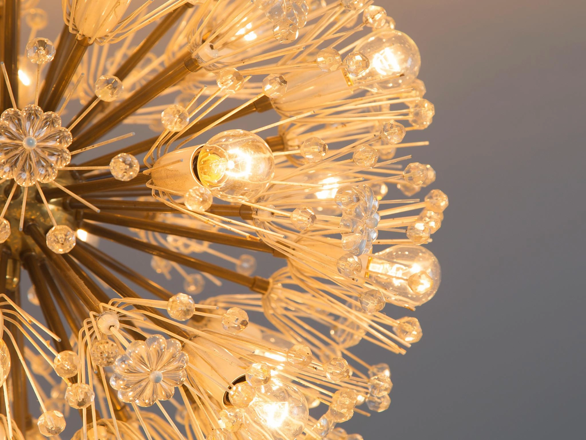 Emil Stejnar for Rupert Nikoll Sputnik Chandelier in Brass and Glass
