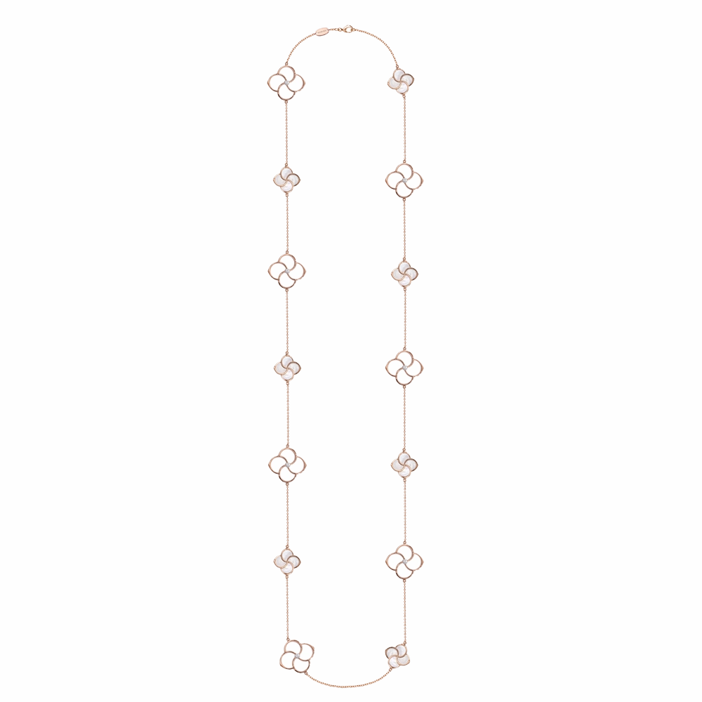 Essence 18ct Rose Gold Mother of Pearl and Diamond Necklace