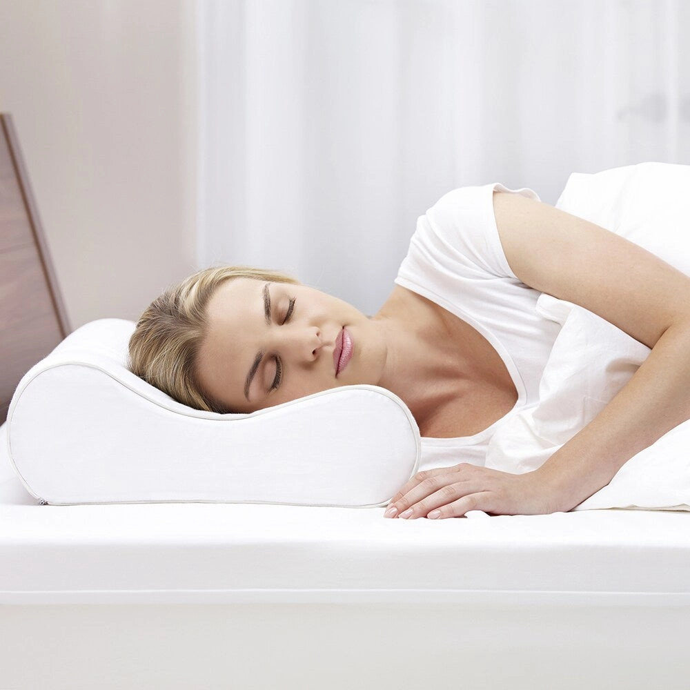 Essentials Memory Foam Medium Comfort Standard-size Contour Pillow pillows,bed pillow,sleeping cushion