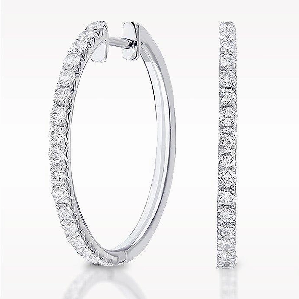 Eternal 0.62ct Diamond White Gold Hoop Earrings