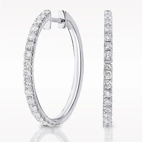 Eternal 0.62ct Diamond White Gold Hoop Earrings