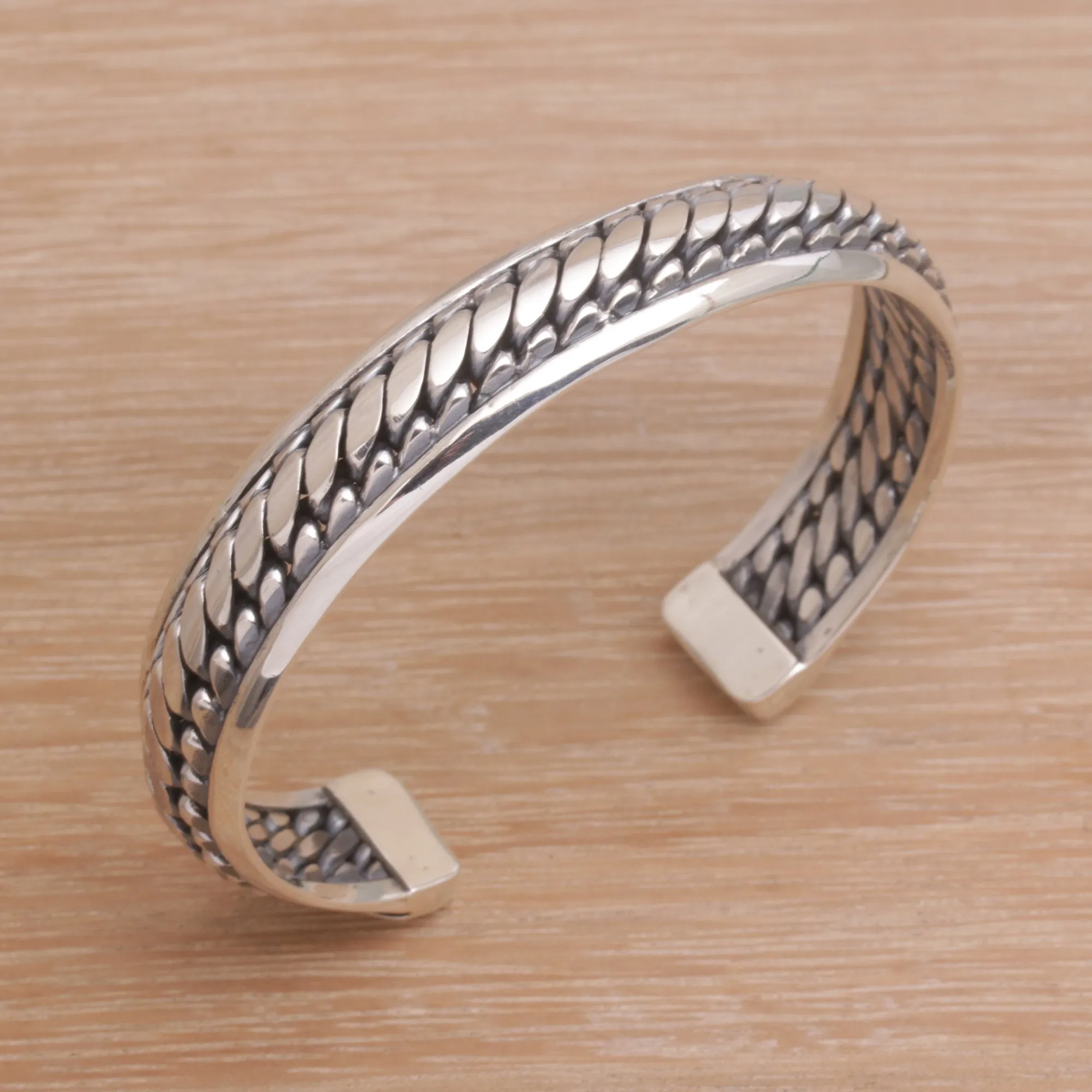 Eternity Bond Sterling Silver Cuff Bracelet Handcrafted in Bali