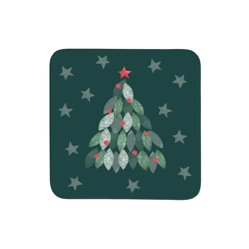 Evergreen Set of 6 Coasters, L10.5 x W10.5cm, Multi tufted headboard, king headboard