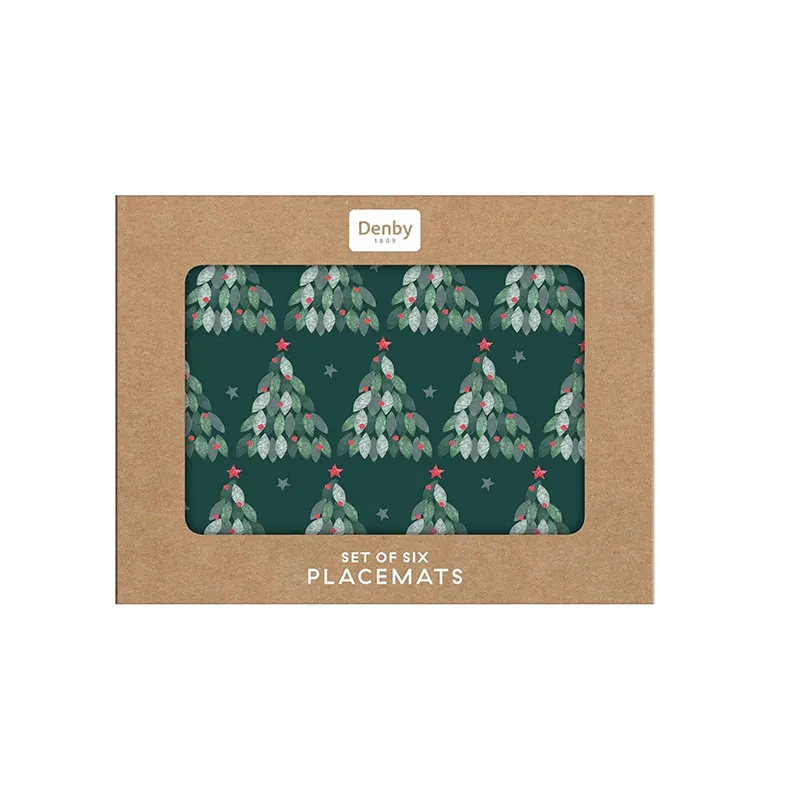 Evergreen Set of 6 Placemats, L30.5 x W23cm, Multi