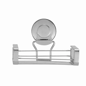 Everloc Solutions Stainless Steel Suction Cup Soap Holder - Silver Toothbrush Holder,Bathroom Organizer