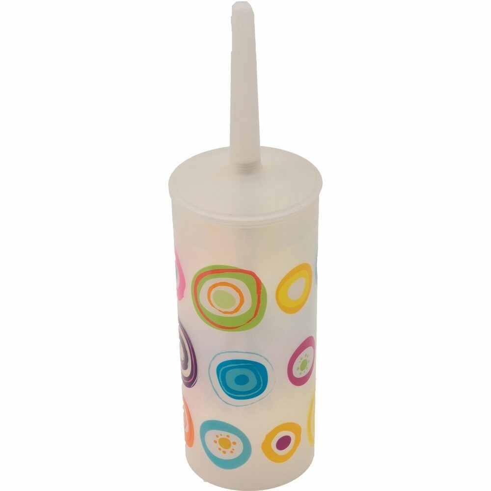 Evideco Bath Printed Toilet Bowl Brush and Holder Vitamine Toilet Brush,Bathroom Cleaner