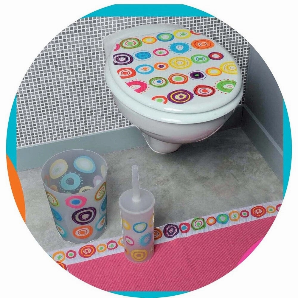Evideco Bath Printed Toilet Bowl Brush and Holder Vitamine