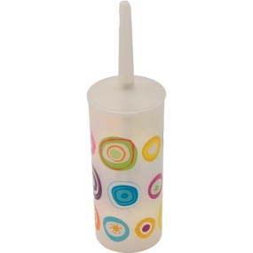 Evideco Bath Printed Toilet Bowl Brush and Holder Vitamine Toilet Brush,Bathroom Cleaner