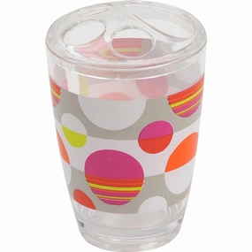 Evideco Clear Acrylic Toothbrush Holder Design Eclats - Multicolor, Red, Pink, Purple, Green, Orange - 2.95 L x 2.95 W x 4.52 H Toothbrush Holder,Bathroom Organizer