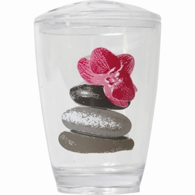 Evideco Clear Acrylic Toothbrush Holder Design Spa - Gray,Pink, Purple, White, Multi - 2.95 L x 2.95 W x 4.52 H Toothbrush Holder,Bathroom Organizer