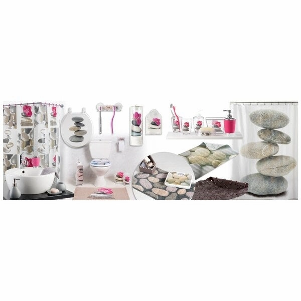 Evideco Clear Acrylic Toothbrush Holder Design Spa - Gray,Pink, Purple, White, Multi - 2.95 L x 2.95 W x 4.52 H
