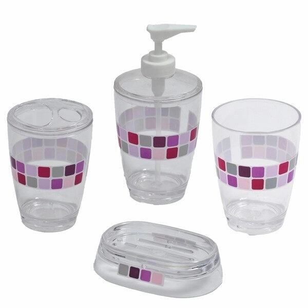 Evideco Clear Acrylic Toothbrush Toothpaste Holder Design Mosaic