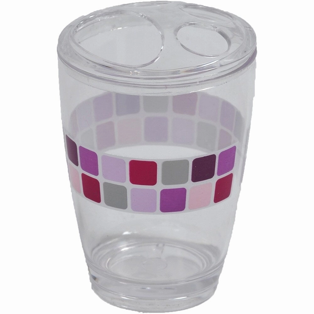 Evideco Clear Acrylic Toothbrush Toothpaste Holder Design Mosaic Toothbrush Holder,Bathroom Organizer