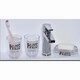 Evideco Clear Acrylic Toothbrush Toothpaste Holder Design Paris City - Gray, Black, White, Red - 2.95 L x 2.95 W x 4.52 H