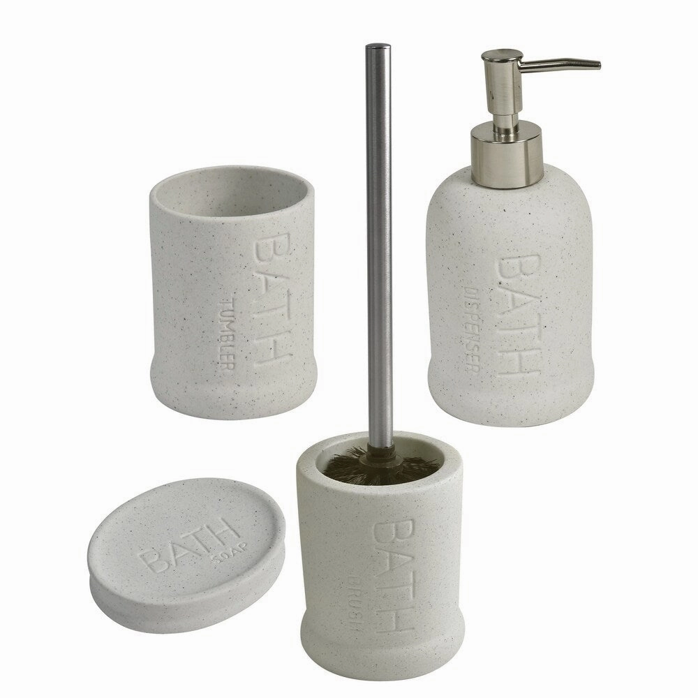 Evideco Stoneware Toilet Bowl Brush and Holder BATH