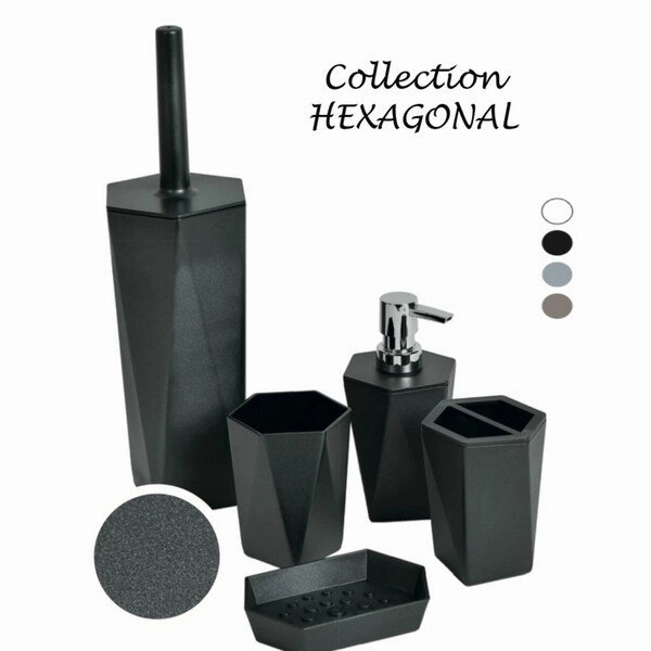 Evideco Toilet Bowl Brush and Holder Hexagonal