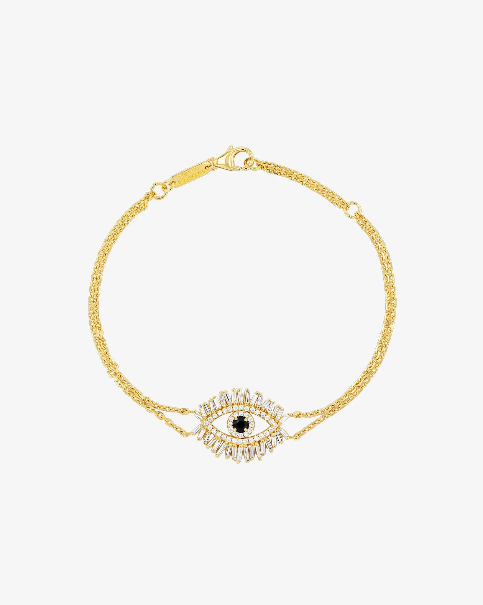 Evil Eye Midi Black Sapphire Half Pav Bracelet