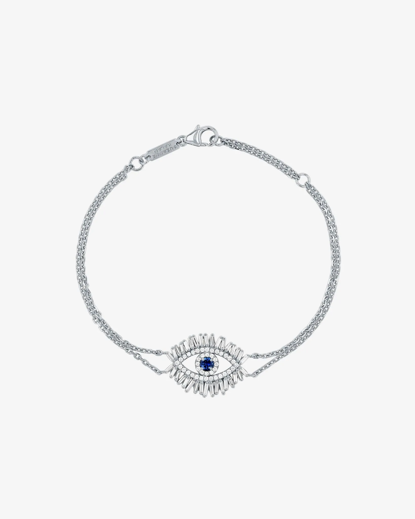 Evil Eye Midi Dark Blue Sapphire Half Pav Bracelet