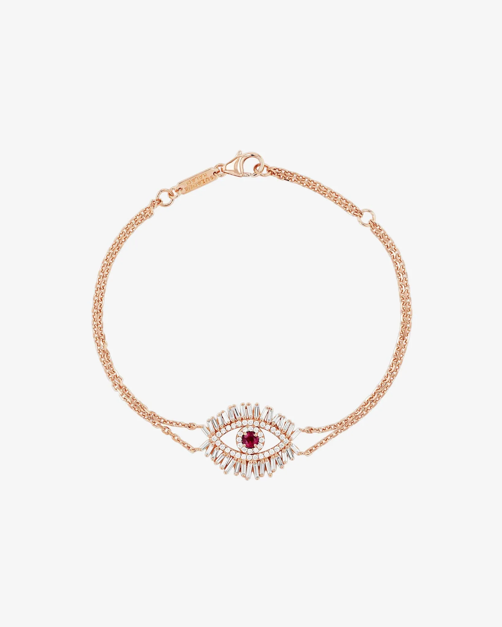 Evil Eye Midi Ruby Half Pav Bracelet