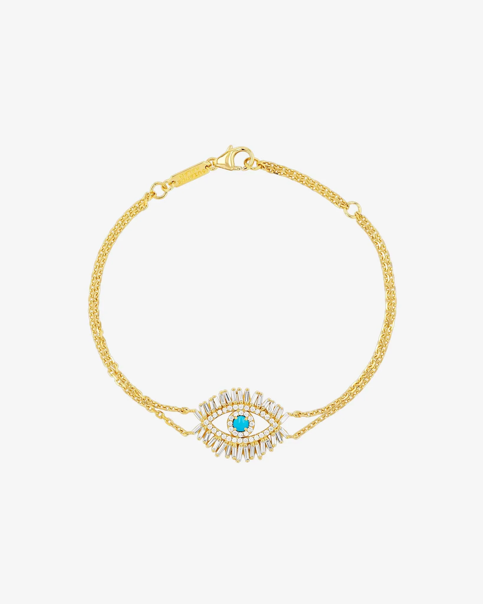 Evil Eye Midi Turquoise Half Pav Bracelet