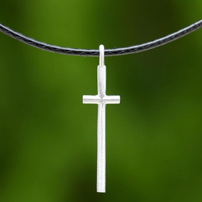 Exquisite Cross Silver Pendant Necklace