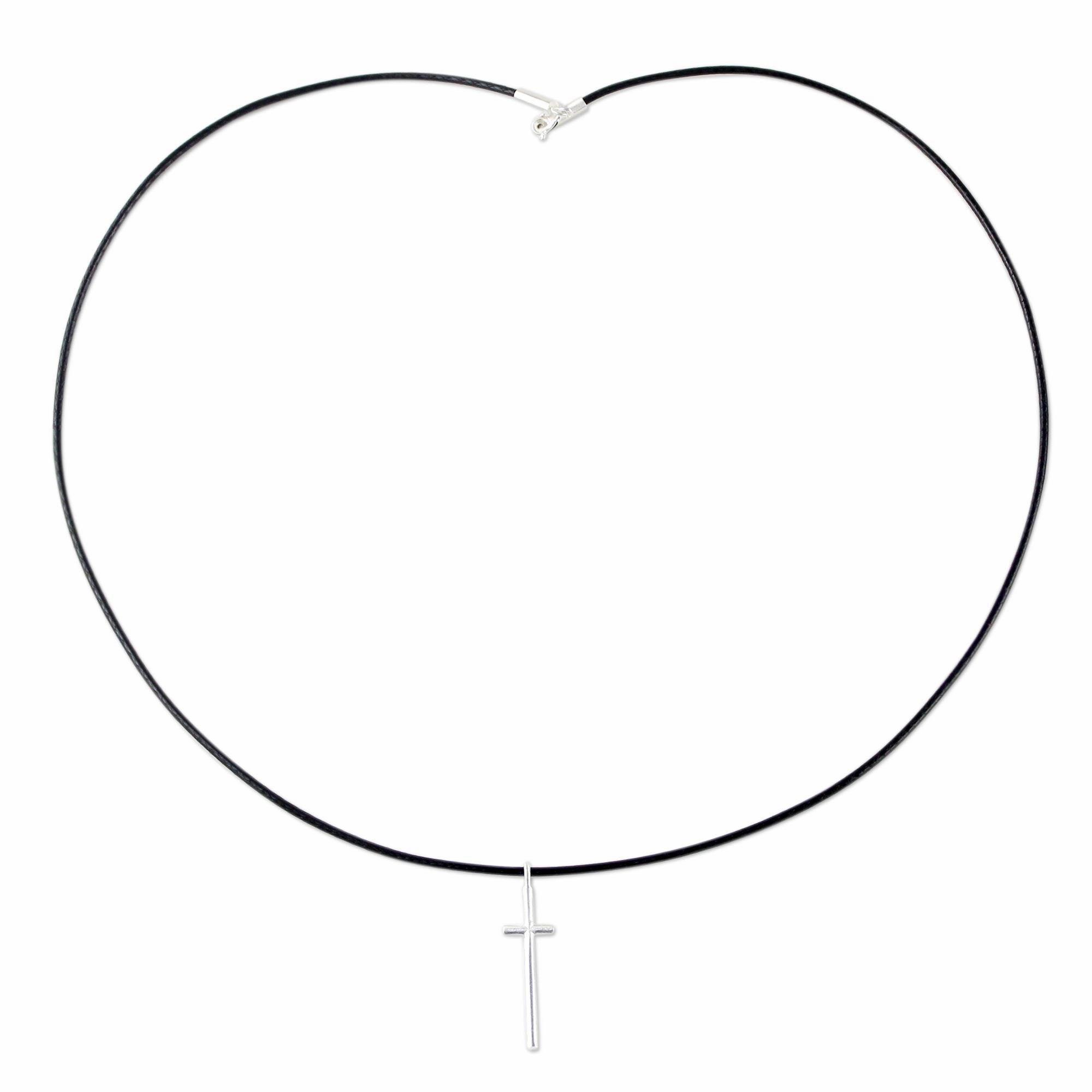 Exquisite Cross Silver Pendant Necklace