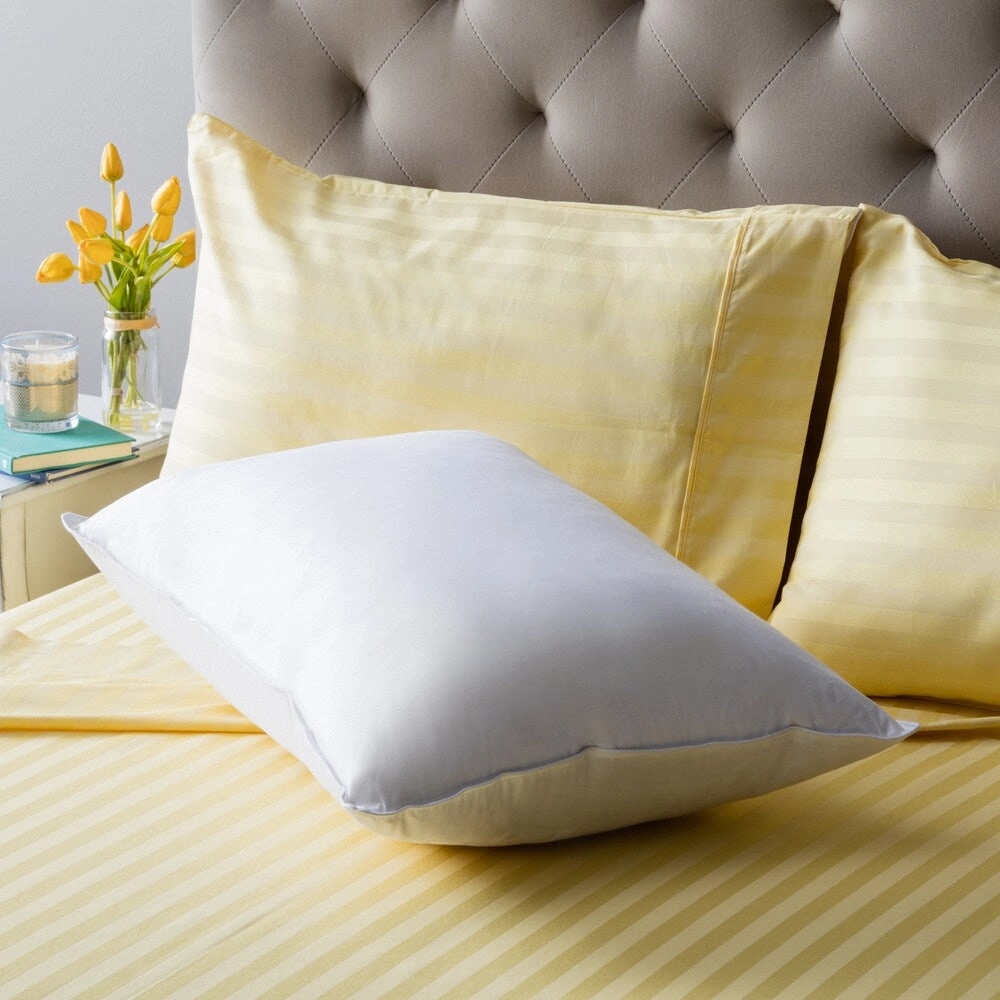 Extra Firm Cambric Cotton White Feather Pillow