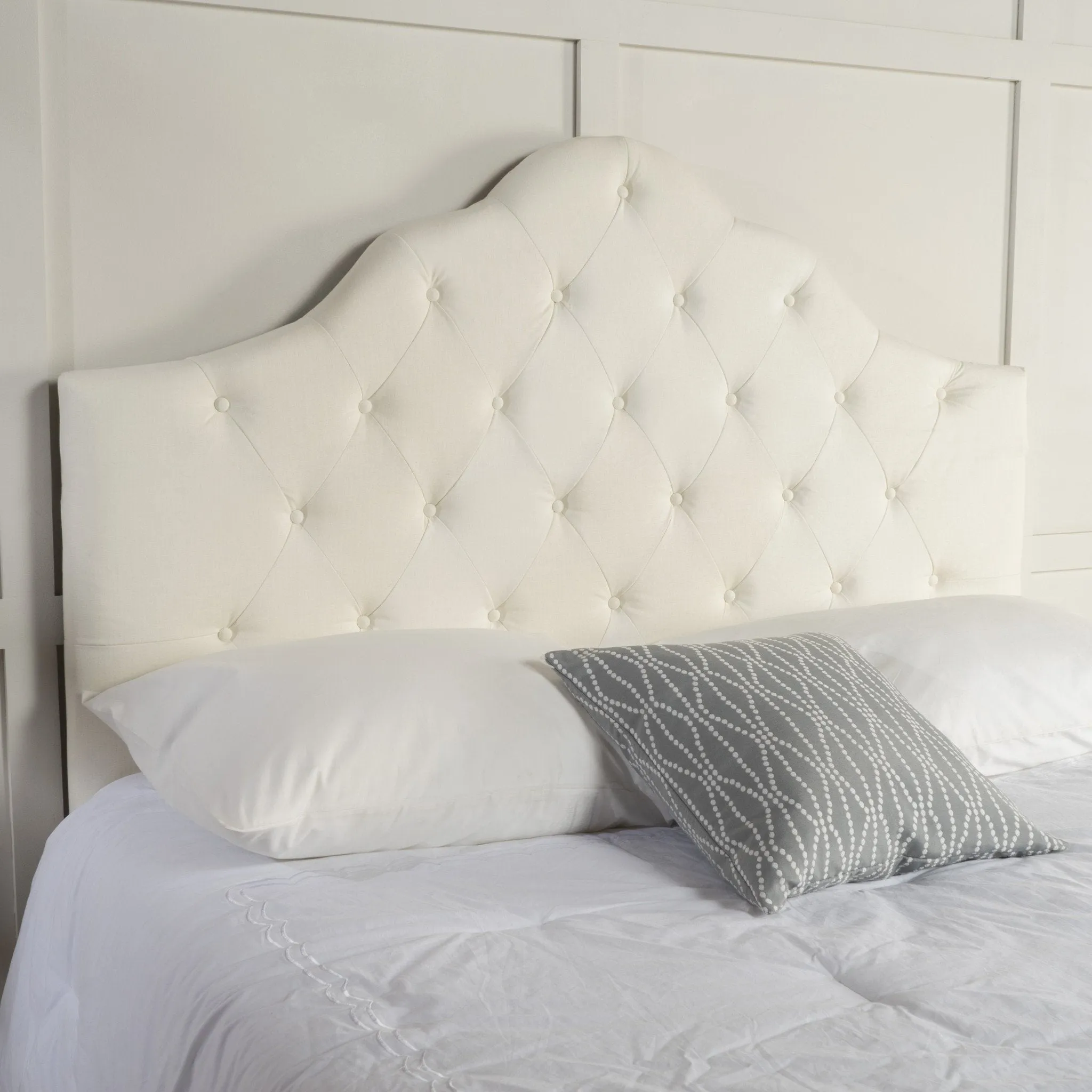 Fabric Queen/ Full Tufted Headboard - NH229892 wood bed frame, upholstered bed