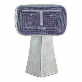 Face Crackled Glass Vase | Jonathan Adler Les Amis Le Grincheux Vase,Glass Vase