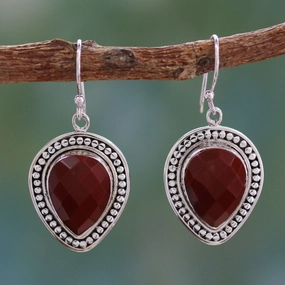 Facets of Fire Faceted Red Jasper Dangle Earrings