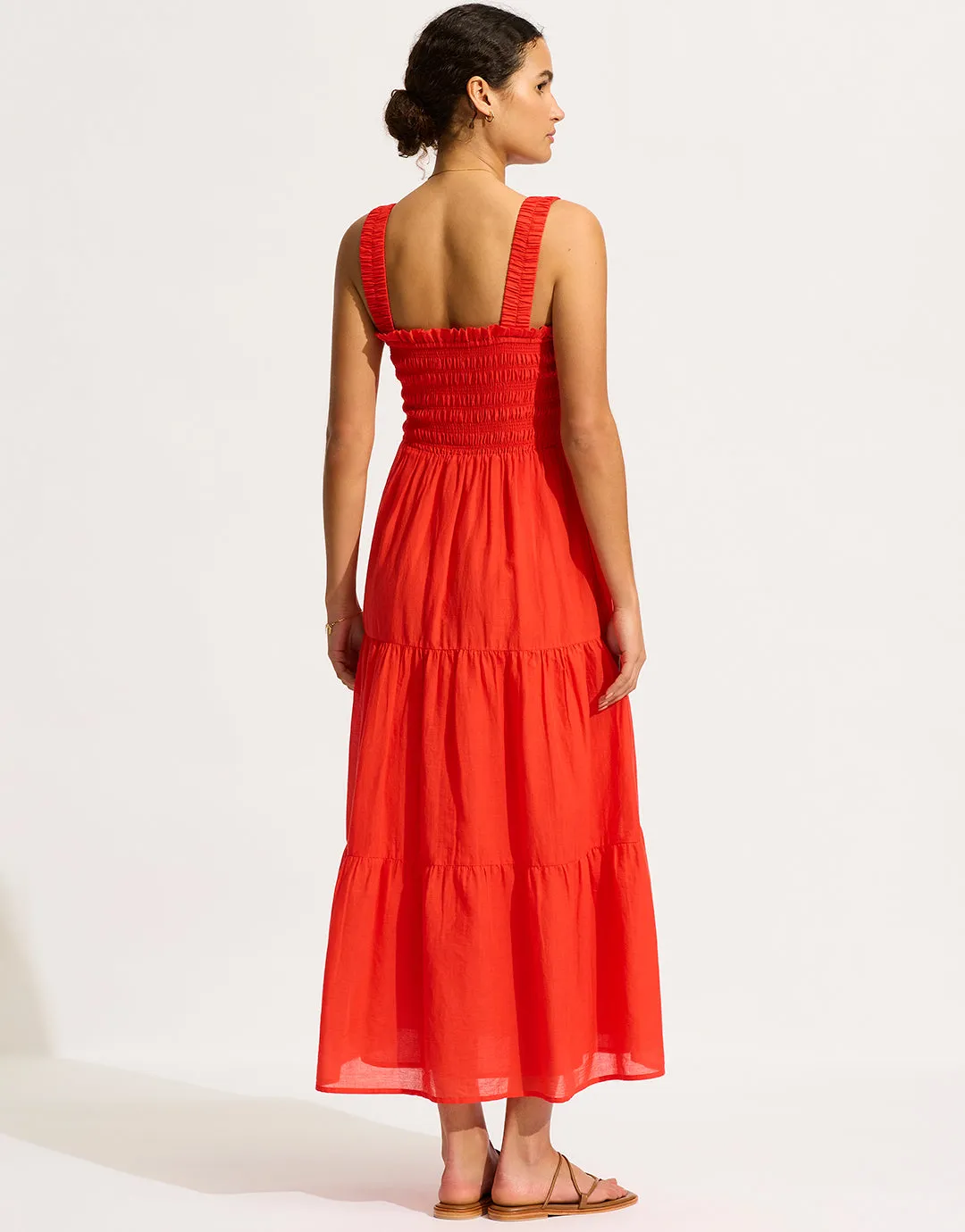 Faithful Midi Dress - Flame