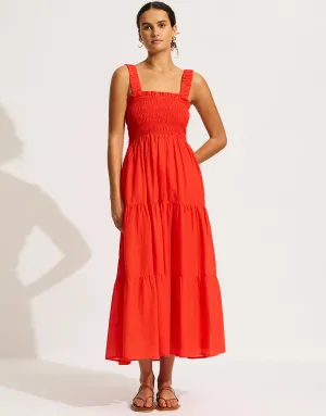 Faithful Midi Dress - Flame