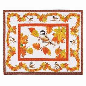 Fall Chickadee and Leaves Lattice Design Pillow Sham pillowcases,cotton pillow covers,bed linen