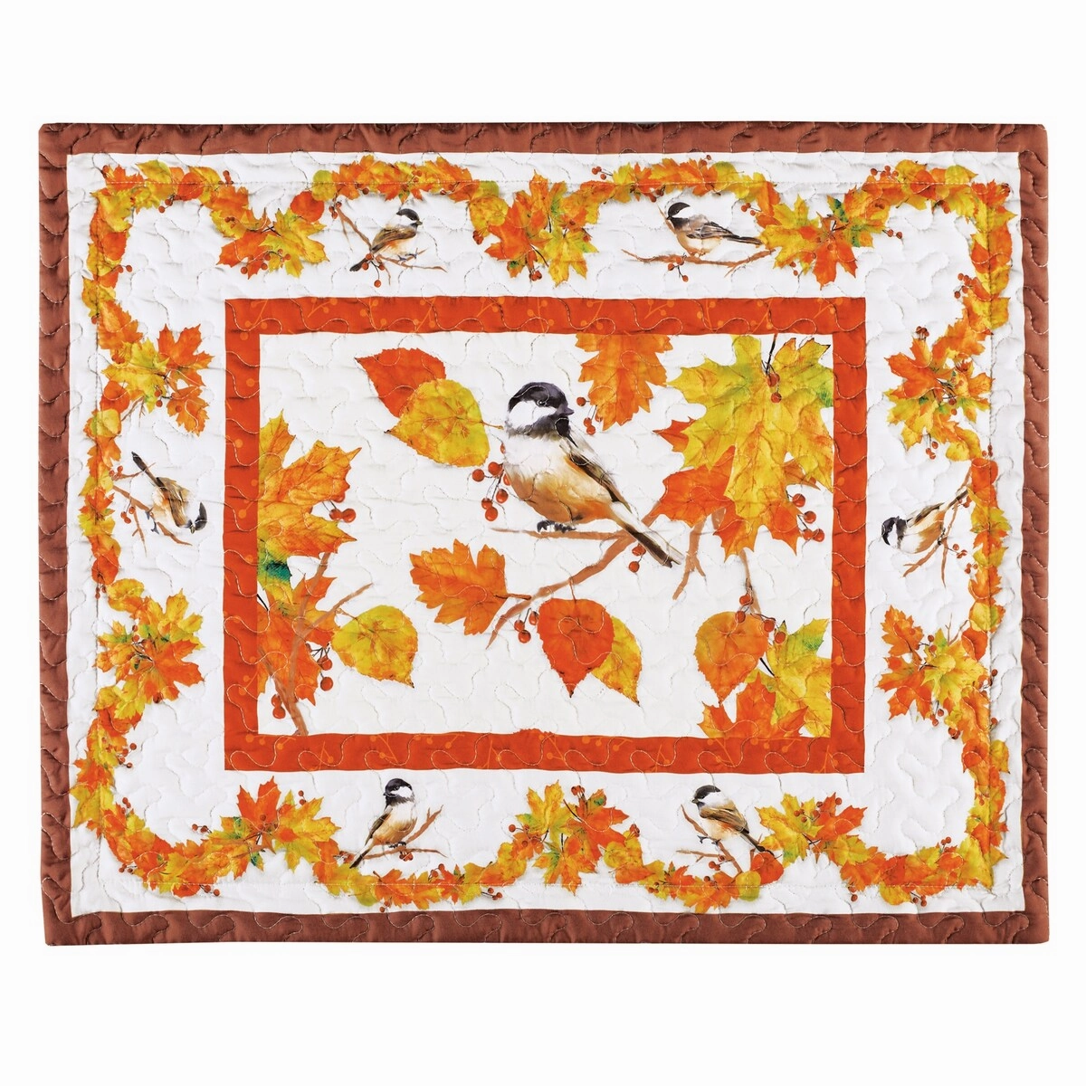 Fall Chickadee and Leaves Lattice Design Pillow Sham pillowcases,cotton pillow covers,bed linen