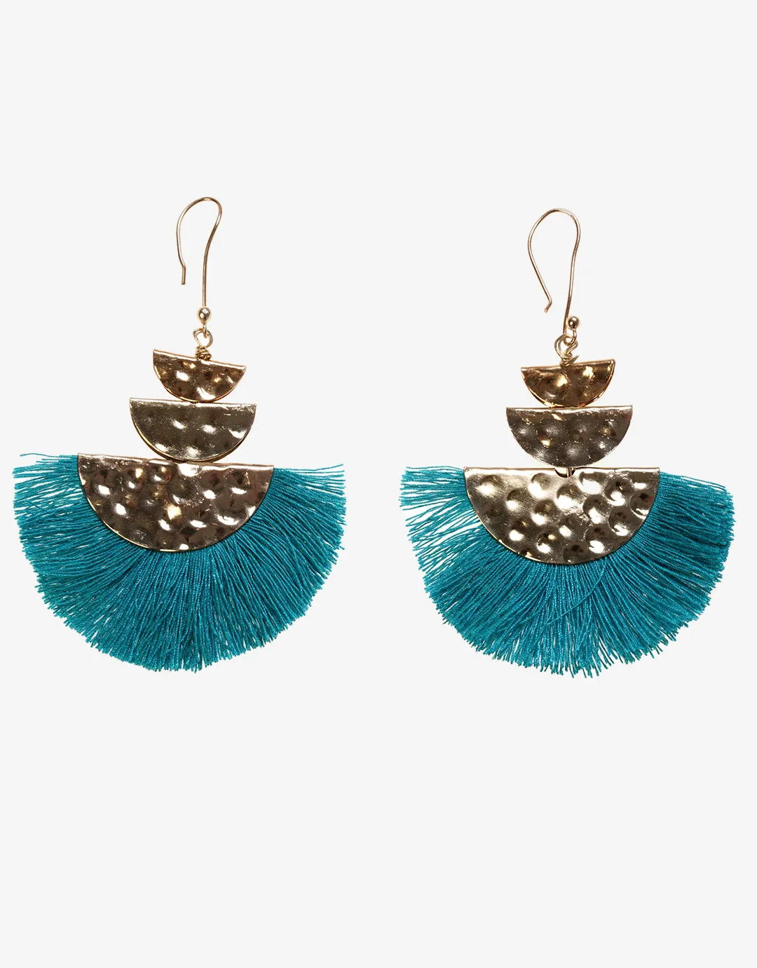 Fan Earrings - Teal