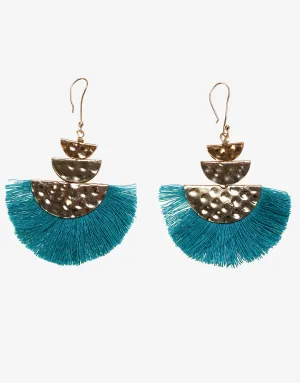 Fan Earrings - Teal