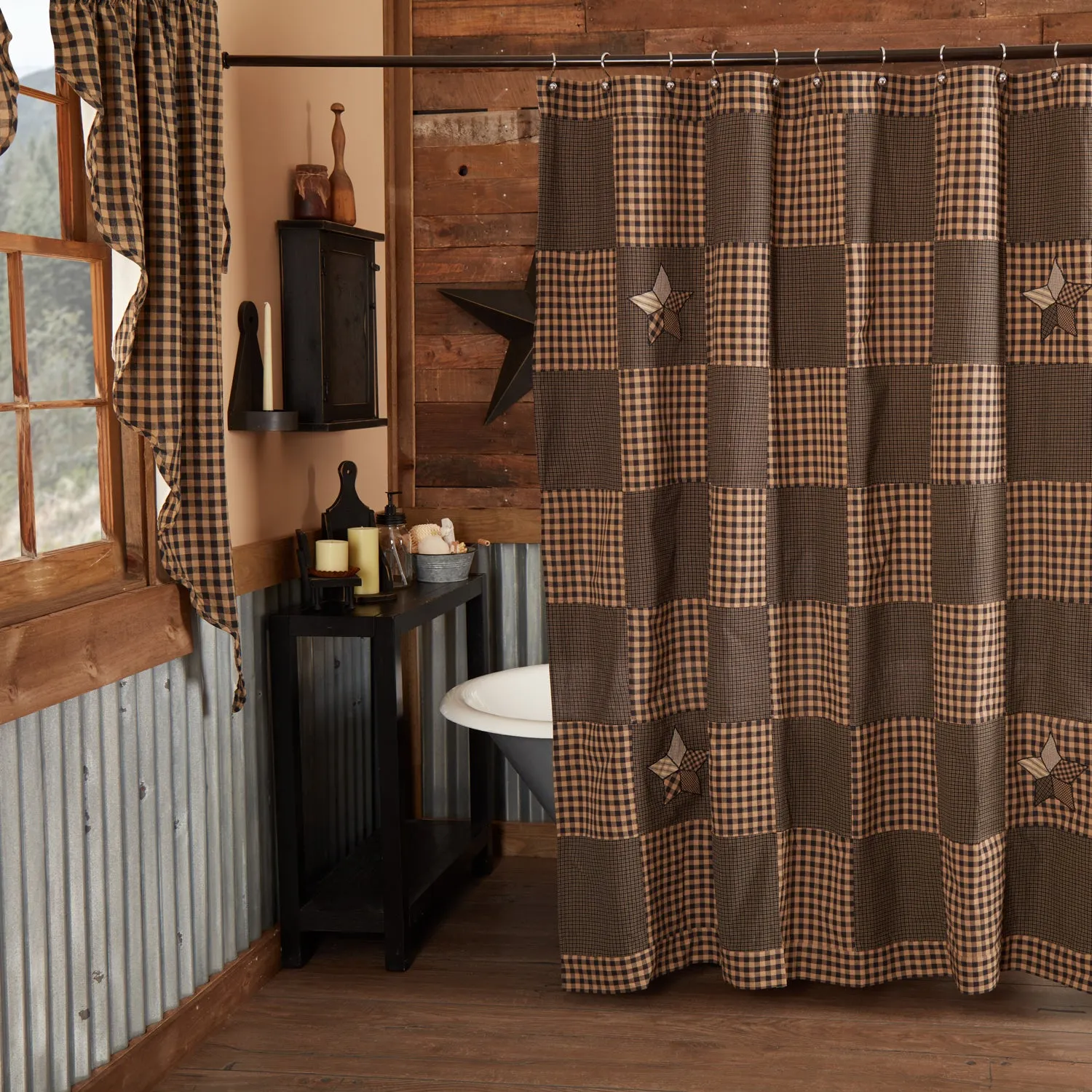 Farmhouse Star Shower Curtain 3 piece sofa set, living room set