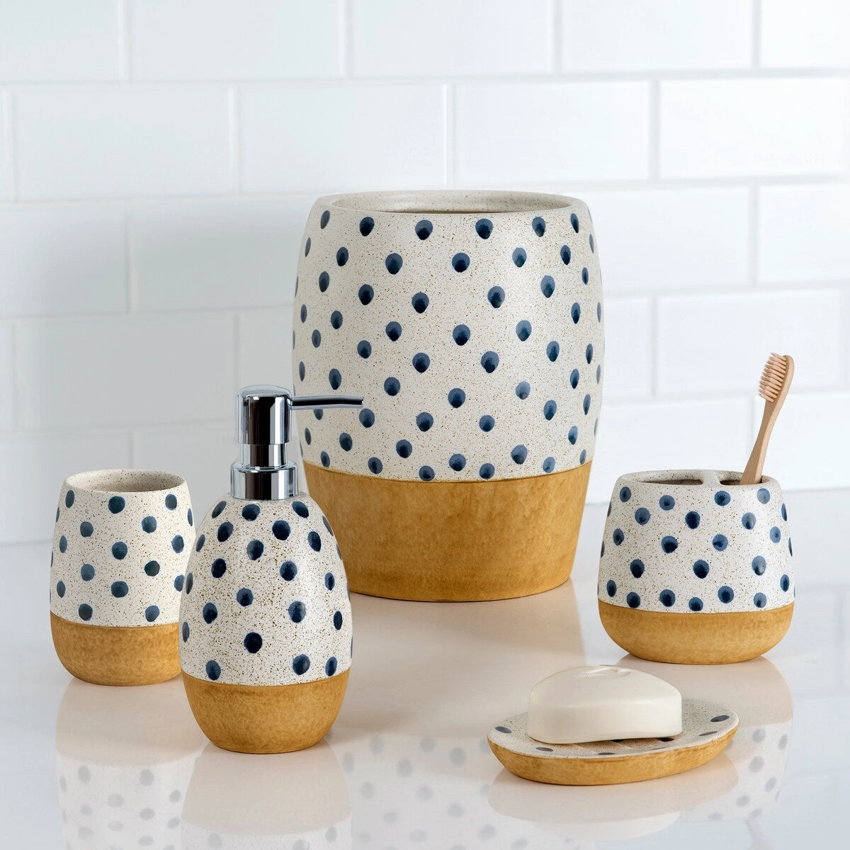 Farmhouse Dot Toothbrush Holder - Multi - Toothbrush Holder