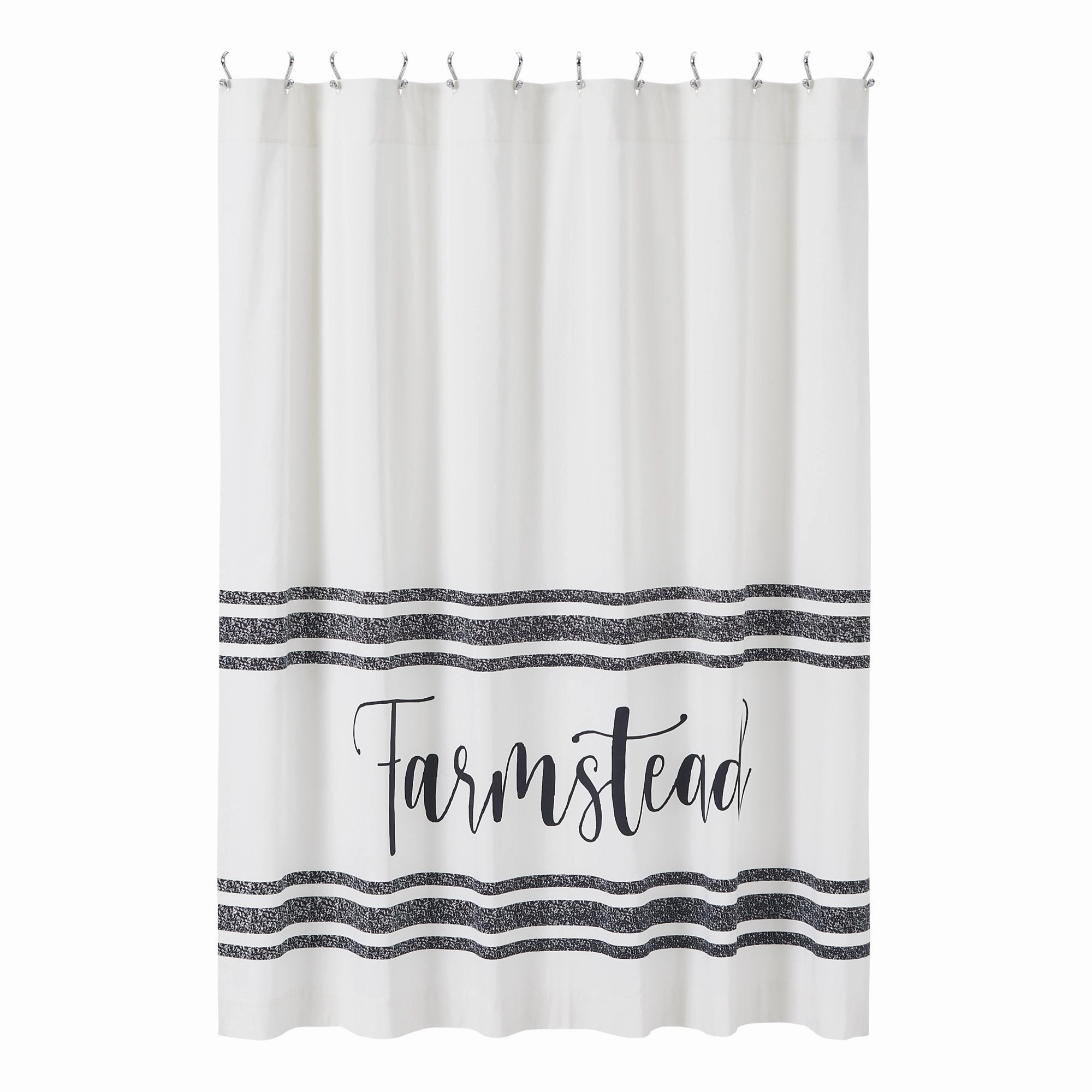 Farmstead Black Stripe Shower Curtain
