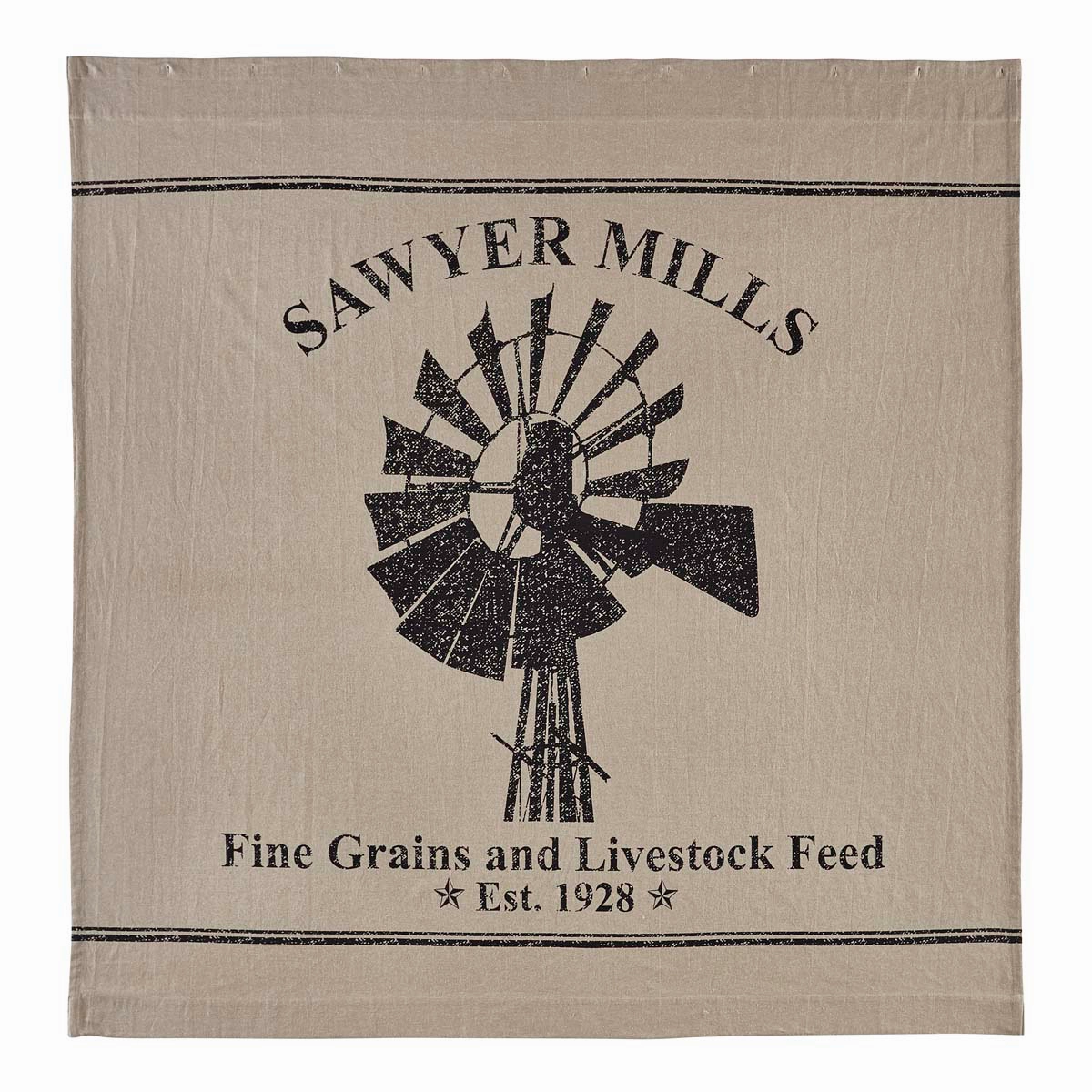 Farmstead Charcoal Windmill Shower Curtain