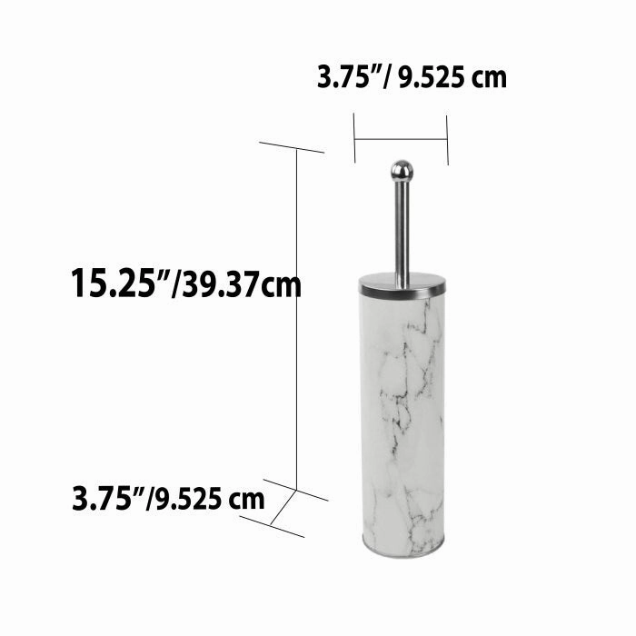 Faux Marble Toilet Brush Set, White