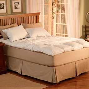 Feather Bed Protector (Cover Only) - White mattress pads,mattress topper,bed protection