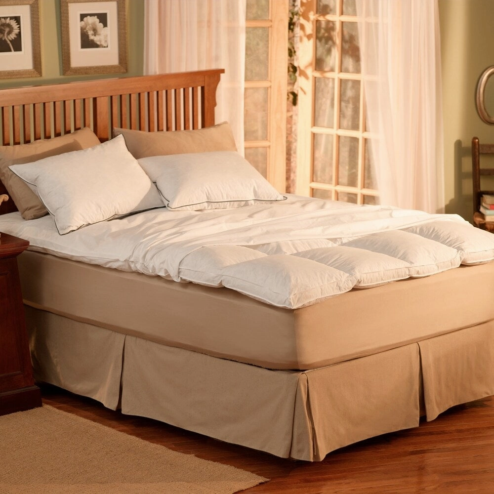 Feather Bed Protector (Cover Only) - White mattress pads,mattress topper,bed protection
